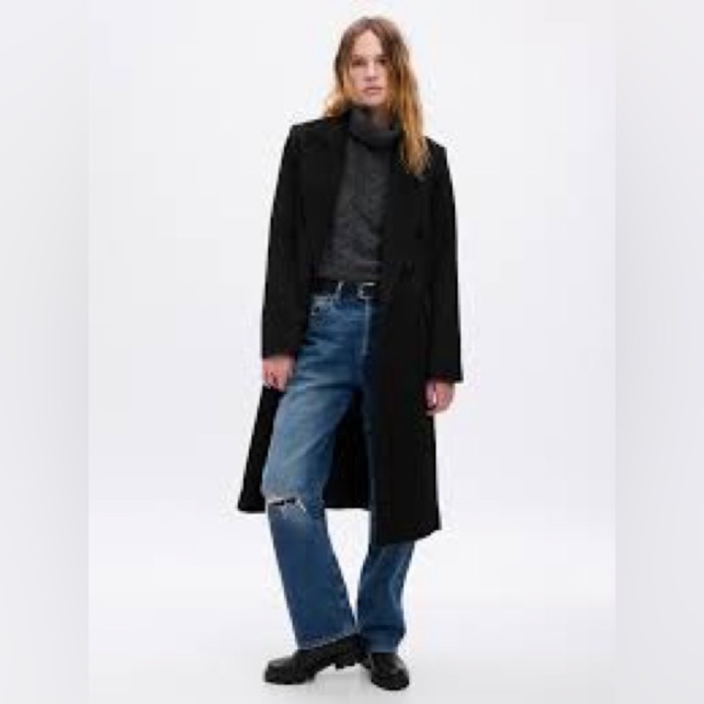Gap black Double-Breasted Chesterfield Coat